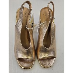 A New Day Rose Gold Metallic Slingback Block Heels Women's Size 9.5
